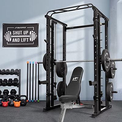 Fitness Reality Squat Rack and Weight Bench Combo with J-Hooks