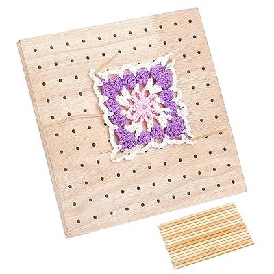 BENECREAT Handmade Wooden Blocking Board, Square Crochet Bocking Board with  20Pcs 0.4 Wood Pegs for Knitting and Crocheting Projects, 9x9x0.78 -  Yahoo Shopping