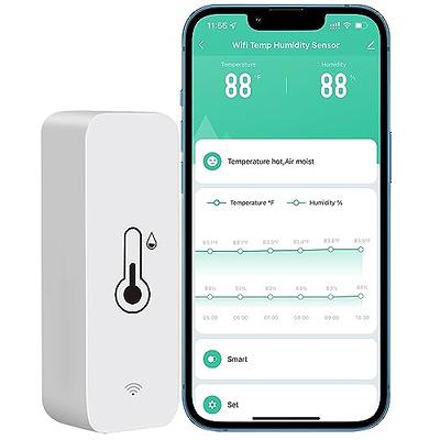 WiFi Humidity Temperature Monitor: Smart Hygrometer Thermometer for Remote  Monitor and Alert, High Precision Indoor Thermometer with TUYA App, No Hub