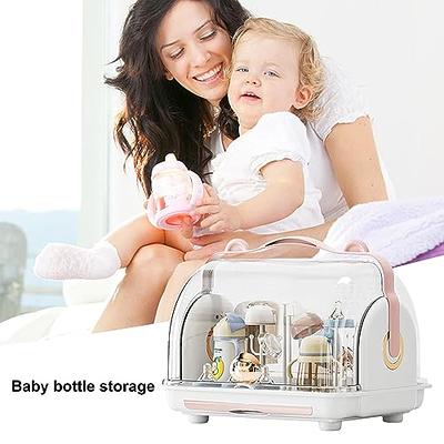 Portable Baby Bottle Rack Storage Box Organizer Dust Proof Drying Shelf Box  Baby Milk Feeding Bottle Dryer Box Baby Accessory