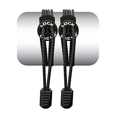 Black Unisex Elastic Shoelace, Locklaces
