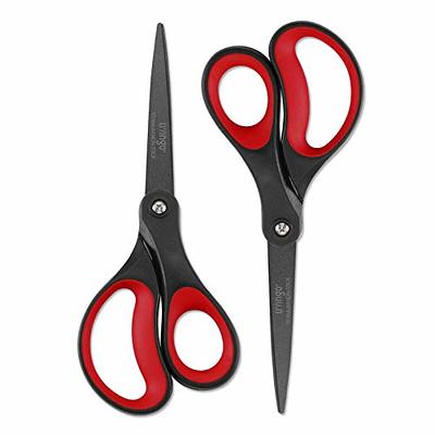 LIVINGO 2 Pack 8 Titanium Non-Stick Scissors, Professional Stainless Steel  Comfort Grip, All-Purpose, Straight Office Craft Scissors for  DIY(Red/Black) - Yahoo Shopping