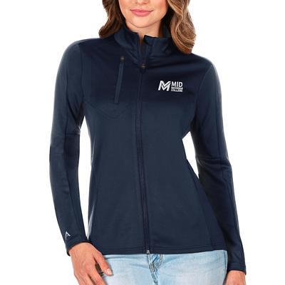 Women's Antigua Navy/Orange UTEP Miners Generation Full-Zip Jacket