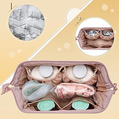 Fasrom Small Breast Pump Bag Backpack with Cooler Compatible with Medela  and Elvie Pumps, Wearable Pumping Tote Bag with Waterproof Mat for Working