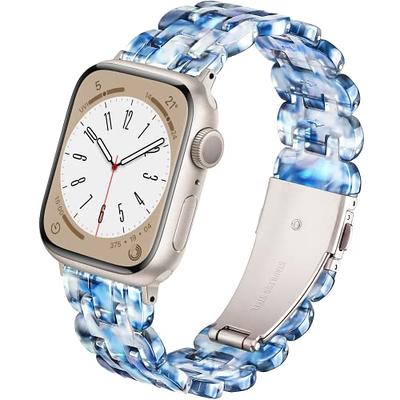 Pleixiu Compatible With Apple Watch Band 38mm 40mm 41mm Lightweight Resin  For iwatch Ultra 2 1 Series 9 Series SE Series 8 7 6 5 4 3 2 1 Apple Watch  Bands for Women Men (Pearlescent navy,38/40/41mm) - Yahoo Shopping