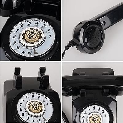 DanSoony - Retro Rotary Phone – 1960s Style Vintage Rotary Phone –  Old-Fashioned Landline Phones for Home, Office, Desk – Retro Corded Phone  with