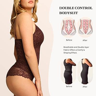 Popilush Lace Shapewear Tummy Control Corset Tops Thong Bodysuit