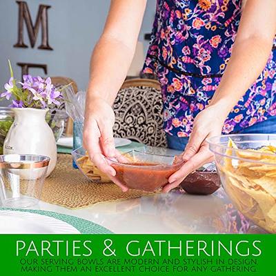 Clear Plastic Serving Bowls With Lids, Party Snack or Salad Bowl