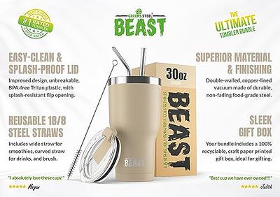 Beast 30oz Black Tumbler - Stainless Steel Vacuum Insulated Coffee Cup Double Wall Travel Flask