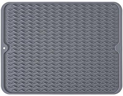 Silicone Dish Drying Mat - Flexible Rubber Dish Draining Mat, Heat  Resistant Silicone, Counter Top Mat, Sink Mat 