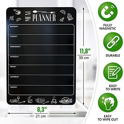 Magnetic Refrigerator Black Dry Erase Board Meal Menu Organizer 11