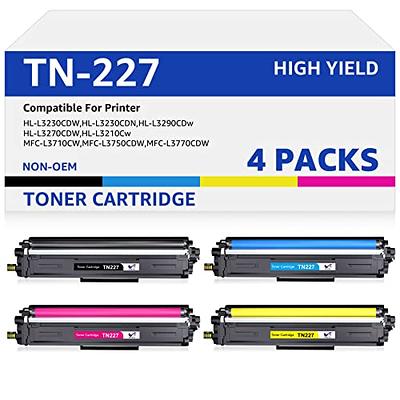 TN227 TN-227 4 Pack High Yield Compatible Toner Cartridge Replacement for  Brother TN227BK TN223 TN-223 Work with MFC-L3710CW MFC-L3750CDW MFC-L3770CDW  HL-L3210CW HL-L3230CDW (BK/C/M/Y) - Yahoo Shopping