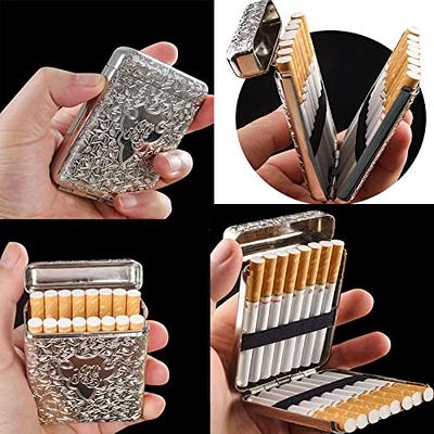 OLDENDO Metal Cigarette Case Vintage Cigarette Holder Box King Size  Portable Pack 16pcs Regular Size Cigarettes Gifts for Man Women (Gold) -  Yahoo Shopping