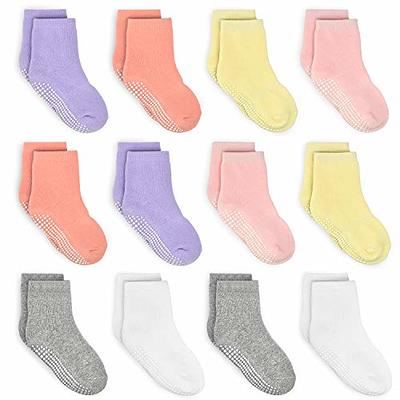 Tphon Kids Non Slip Toddler Girls Grip Socks 12 Pairs Anti Skid Sticky Socks  for 7-10 Years Infants Baby Children - Yahoo Shopping