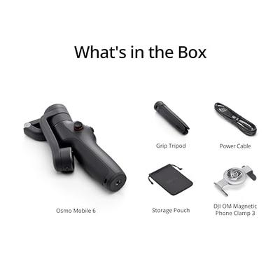  DJI Osmo Mobile 6, 3-Axis Phone Gimbal, Object Tracking,  Built-in Extension Rod, Portable and Foldable, Android and iPhone Gimbal,  Vlogging Stabilizer,  TikTok Video, Platinum Gray : Cell Phones &  Accessories