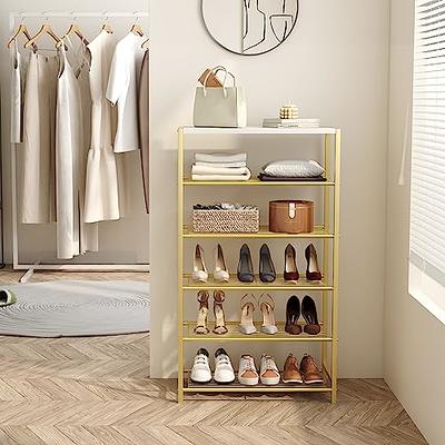 HOMEFORT Shoe Rack 6-Tier, Shoe Storage Shelf, Industrial Shoe Tower, Narrow  Shoe Organizer for Closet Entryway, Small Shoe Rack Table with Durable  Metal Shelves,Gold - Yahoo Shopping