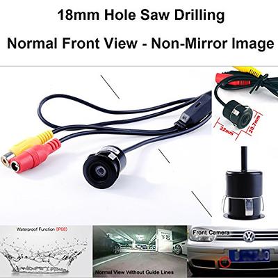 Front View Camera, EKYLIN Car Auto Front View Camera Forward Cam Screw  Bumper Mount Universal Fit Non-Mirror Image w/o Parking Assistance Grid  Lines