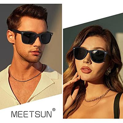 MEETSUN Polarized Sunglasses for Men Women Classic Retro Square Frame  Driving Sun Glasses 100% UV Protection (Matte Black) - Yahoo Shopping
