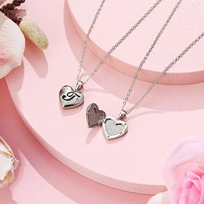 Engraved Heart Photo Locket Necklace, Personalized Picture Silver Pend –  Gifts Journey