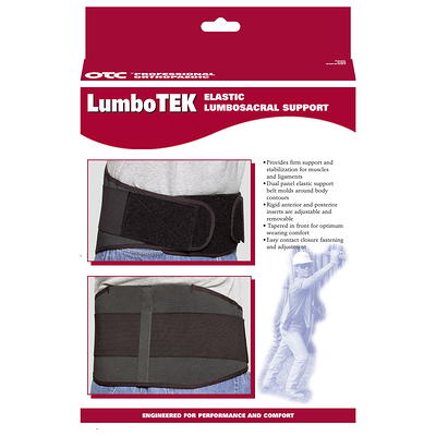 OTC Lumbosacral Support, 7-inch Lower Back, Lightweight Compression,  Elastic, White, Medium