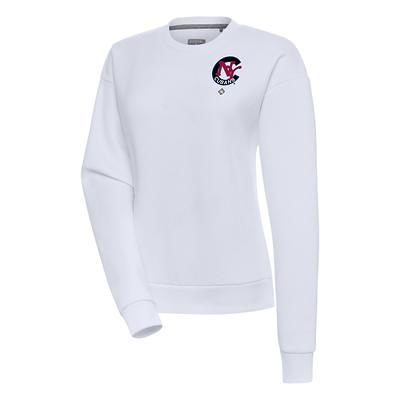 Women's Antigua White Dallas Cowboys Victory Crewneck Chenille Pullover  Sweatshirt