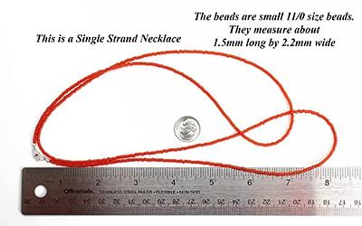 White Seed Bead Necklace, Thin 1.5mm Single Strand Beaded Necklace – Kathy  Bankston