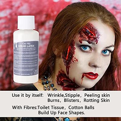 Go Ho Liquid Latex SFX Makeup(1 oz),Halloween Monster Zombie Makeup,Quick  Drying Multi-Purpose Liquid White Face Paint for Scar Cut Wound Peeling  Skin Wrinkles Stipples Burns Blisters,Clear White - Yahoo Shopping