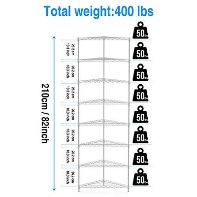 VEVOR Storage Shelf, 4-Tier Storage Shelving Unit, Stainless Steel Garage  Shelf, 59.1 x 17.7 x 61 inch Heavy Duty Storage Shelving, 529 Lbs Total  Capacity with Adjustable Height and Vent Holes