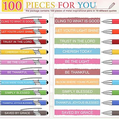Yeaqee 100 Pcs Quotes Pen Bulk Inspirational Ballpoint Pen with