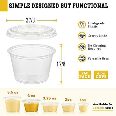 130 Sets - 2 Oz Jello Shot Cups, Small Plastic Containers with Lids,  Airtight and Stackable Portion Cups, Salad Dressing Container, Dipping Sauce  Cups, Condiment Cups for Lunch, Party to Go, Trips 2oz - 130