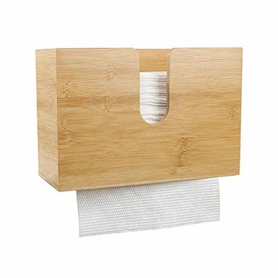 Tioncy 2 Pack Wall Mount Paper Towel Holder with Lid Solid Wood Paper Towel  Dispenser for Home and Commercial Wall Mount or Countertop for Multifold C
