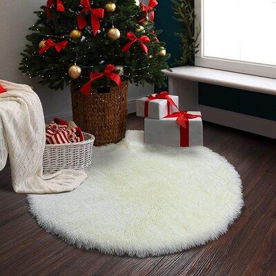 Fluffy Round Rug for Bedroom, Soft Circle Area Rug for Kids Room, Shag  Plush Circular Rugs for Dorm Home Decor, Gray