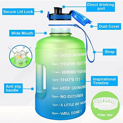 HydroPal Water Bottle with Straw, 128oz BPA Free Leak-Proof Water Bottle with Times to Drink Perfect for Fitness Gym Camping Outdoor Spor