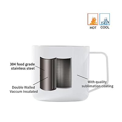 PYD Life Sublimation Blanks Mugs Stainless Steel Camping Mugs White 15 OZ  Coffee Travel Mugs for Cricut Mug Press Machine Sublimation Print 6 Pack