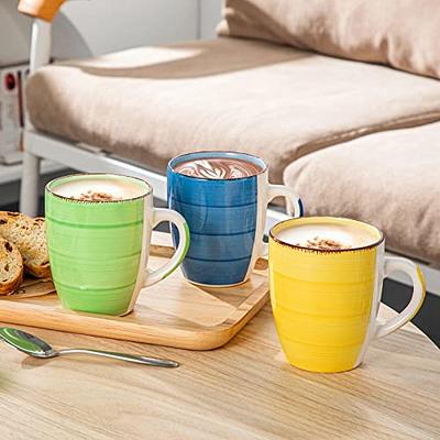 vancasso Bonita 12 Oz Coffee Mugs Set of 6, Ceramic Coffee Cups for  Cappuccino, Latte, Tea, Cocoa, Cool Color