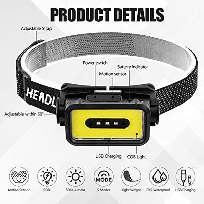 1 Pc USB Rechargeable LED Headlamp, Super Bright Mini Headlight, Waterproof  Flashlight, 4 Modes COB Head Lamp For Outdoor Fishing Camping Running Cycl