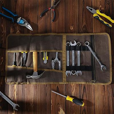 Portable Tool Roll Bag Pouch Wrench Screwdriver Pliers Roll Bag Case Canvas  Roll Tool Bag Organizer Tools Storage