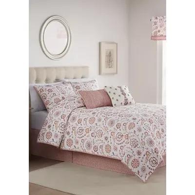  Luxudecor Floral Comforter Set Queen Size 7 Piece