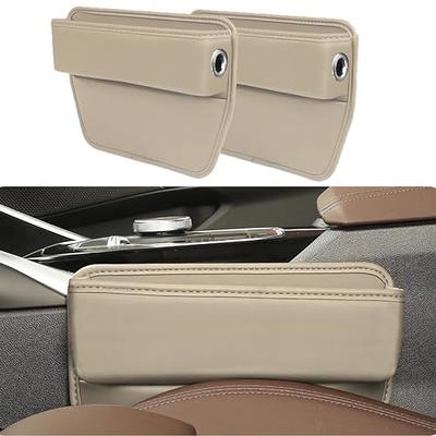 HOLDCY 2 Pack Car Seat Gap Filler Organizer - Easy to Install and Clean,  Stylish and Durable Leather Seat Organizers and Storage for Valuables,  Phones, Cards, Glasses (Beige) - Yahoo Shopping
