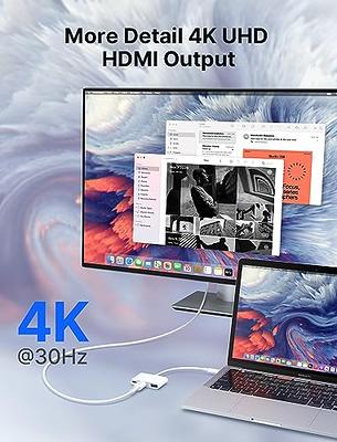 uni USB-C to HDMI Adapter Multiport, Portable Thunderbolt 3 to [4K HDMI, PD  Fast Charging 100W, USB 3.0] 3-in-1 Hub Compatible with MacBook Pro/Air