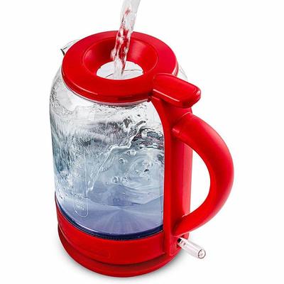 OVENTE 7-Cup 1.7 l Silver Glass Electric Kettle with ProntoFill