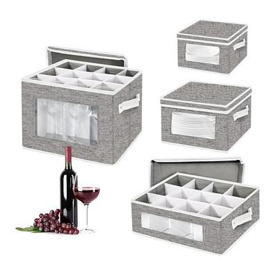 Homyfort Wine Glass Storage Boxes with Dividers,China Storage Containers  Stemwar