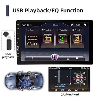 Double Din Car Stereo with Carplay and Android Auto 9 Inch Touch Screen  Radio with Bluetooth/Mirror Link/Subwoofer + Backup Camera and Microphone