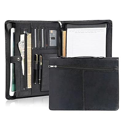 Leather Tech Portfolio Organizer Zipper, Laptop Organizer Bag, A4 Document  Folder, Zipper Folio, Portfolio Organizer for Business and Travel 