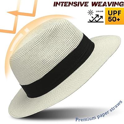 Summer Trend Unisex Straw Hat Beach Large Brim Panama Anti-UV Sun