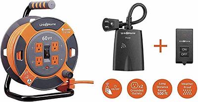 Link 2 Home Heavy Duty 50 Ft Extension Cord Reel with 4 Sockets  (12AWG-SJTW)