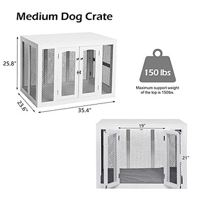 FUFU&GAGA White Medium Small Dog Kennel Indoor Use, Furniture Corner Dog  Crate with Cushion, Pet Corner Crate for Limited Room YLM-KF150137-03-01-c  - The Home Depot