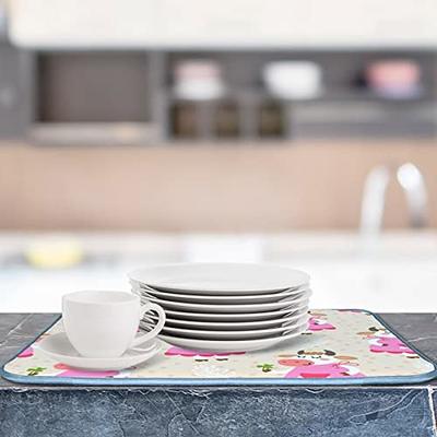 Drying Mat, Absorbent Heat Resistant Reversible Dish Drying Mat