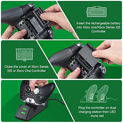 Rechargeable Battery for Xbox One/Xbox Series X|S, 4 x 3600mWh Batteries  Xbox One Controller, Xbox Series Controller Batteries with Charger Station