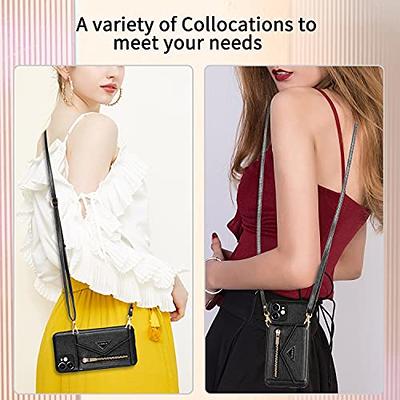 for iPhone 11 Pro Max Case Wallet with Strap for Women,Crossbody